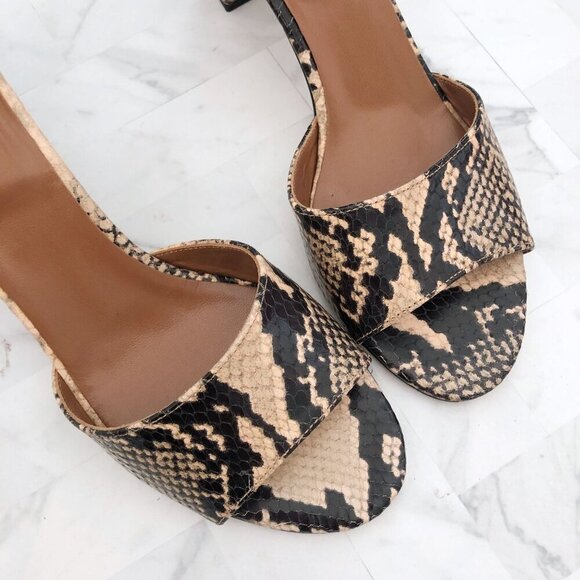 NWT PARIS TEXAS Embossed Snake Print Heeled Sandal Size EU=37.5/ US= 7.5 - Picture 6 of 11